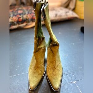 Franco Sarto Olive Green Suede Boots